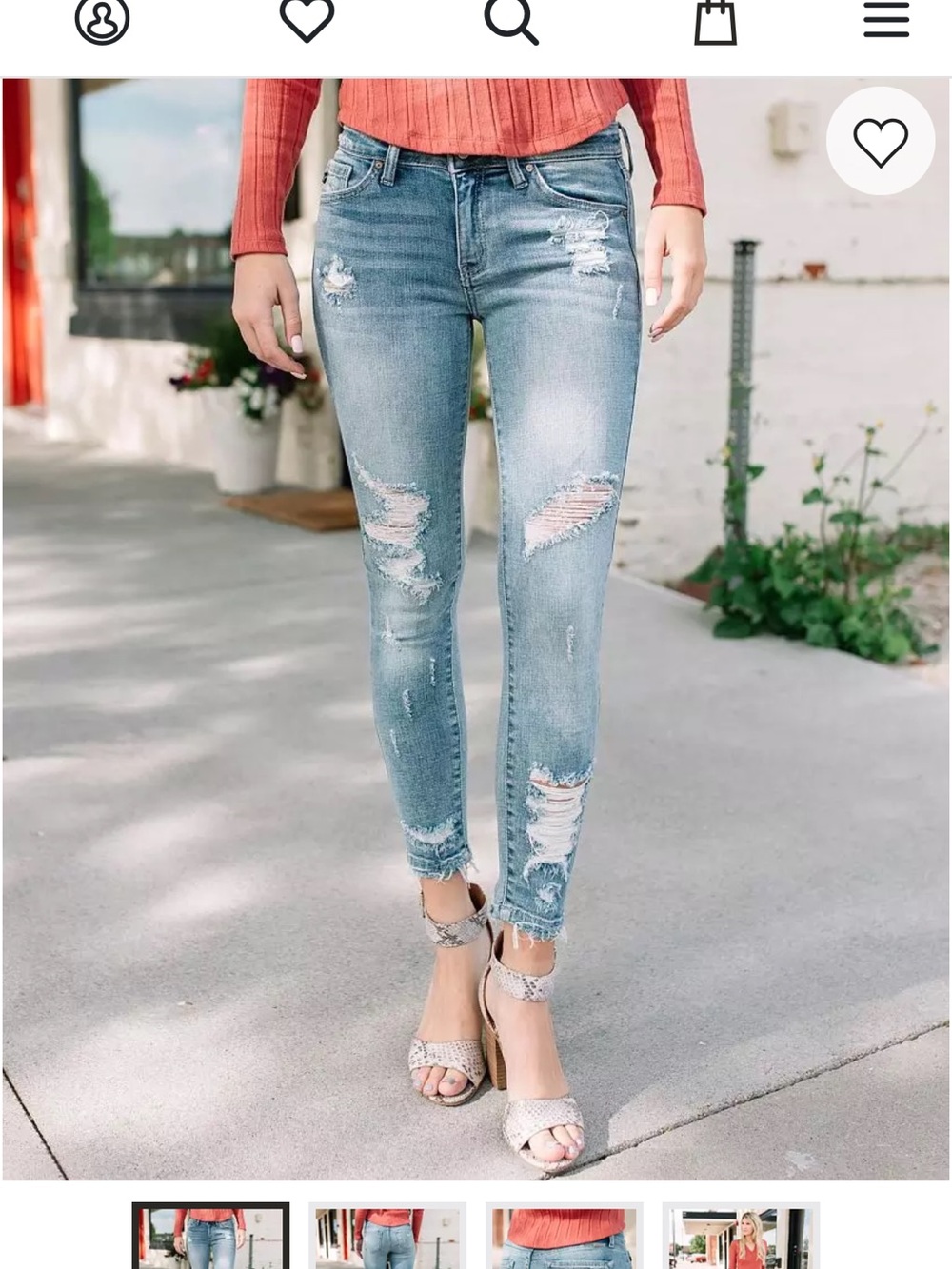 KanCan Distressed Light Blue High-Rise Jeggings